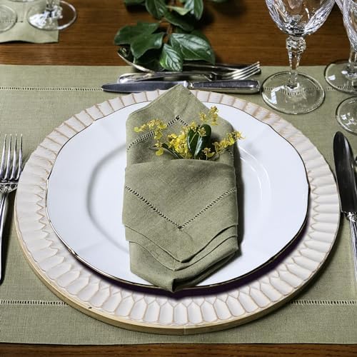 13" White Chargers for Dinner Plates, Decorative Charger Plates, Plastic Charger & Service Plate 6 Pack Table Setting Bulk Wedding, Thanksgiving, Festival