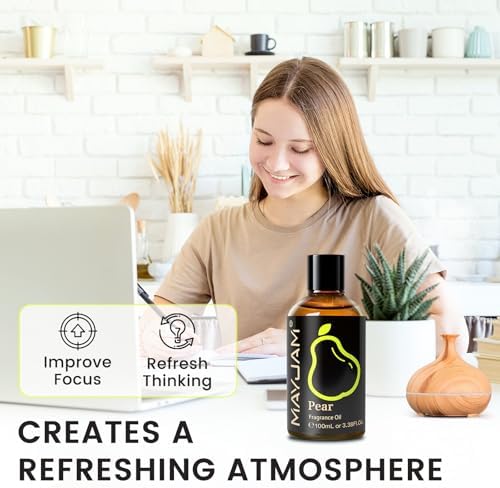 MAYJAM Pear Fragrance Oil for Diffusers for Home, 3.38FL.OZ