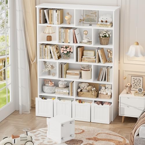 FINETONES 69" H Large Toy Storage Organizer with 4 Movable Drawers