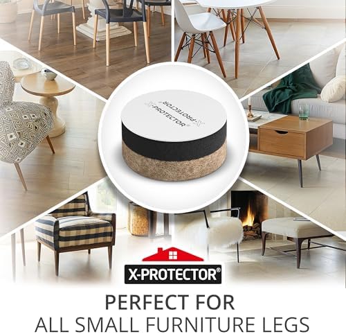 X-Protector Felt Furniture Sliders for Hardwood Floors - 24 PCS 1”