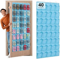40-Pocket Over the Door Shoe Organizer - Large Mesh Pocket Hanging Shoe Organizer,Behind the Door Shoes Storage Holder Hanger