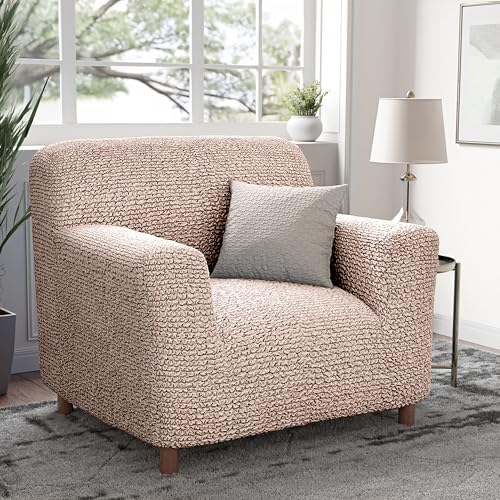 PAULATO Premium Stretch Couch Covers for Sofa - Sofa Chair Cover Washable, Dogs & Pets Friendly - Elastic Polyester Loveseat Slipcovers - Non-Slip Love Seat Couch Covers - Blush Taupe (21"-39" Wide)