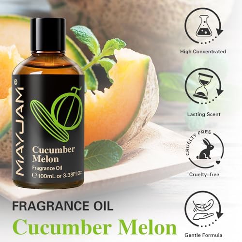 MAYJAM Cucumber Melon Fragrance Oil for Diffusers, 100ML/3.38FL.OZ