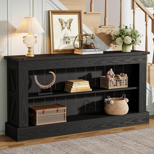 Tribesigns 63" Console Table, 3-Tier Entryway Table with Storage Shelves