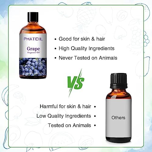 PHATOIL Grape Fragrance Oil for Diffuser Aromatherapy 3.38FL.OZ