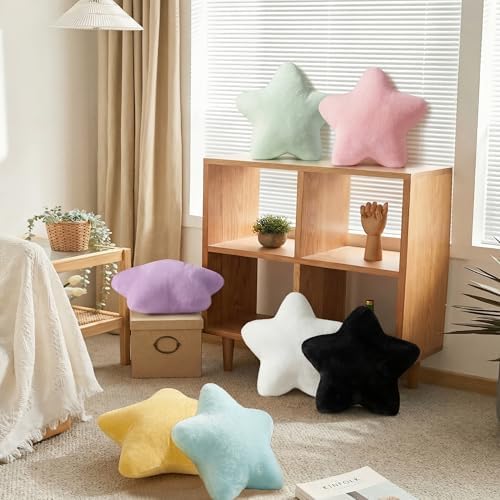 2PCS Star Pillow Set,15.35“ Cute Blue Decorative Throw Pillows for Bed