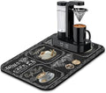 Fun Coffee Bar Mat, 19inx12in, Absorbent, Anti-Slip, Fits Under Coffee Machine