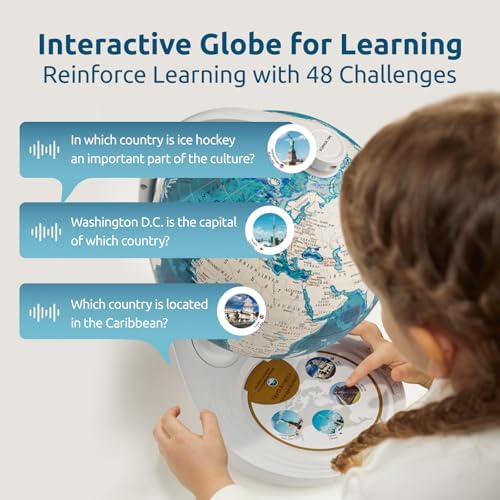 Science Can Globe for Kids, 8" Interactive Globe, STEM Toys for 5 Year Old