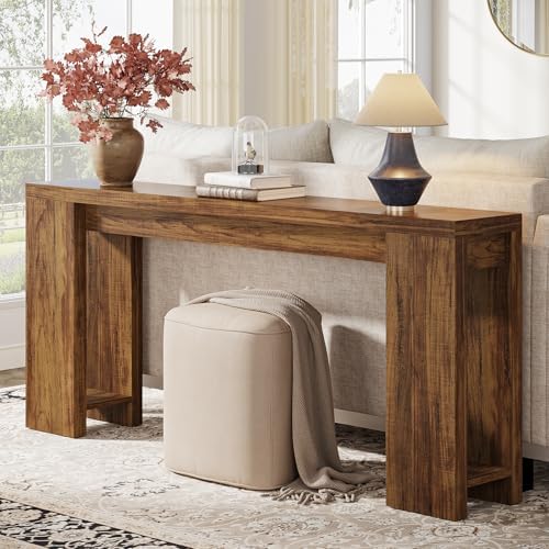Tribesigns 70.9-Inch Extra Long Console Table, Farmhouse Wood Sofa Table Behind Couch, Narrow Entryway Accent Table for Living Room, Hallway, Entrance, Foyer, Dark Brown
