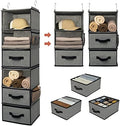 GRANNY SAYS Hanging Closet Organizer with 3 Drawers & 6 Shelves, Gray