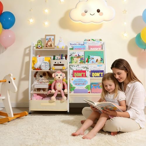 Kids Bookshelf and Toy Storage-Book Shelf for Kids Rooms, Toddler Bookshelf