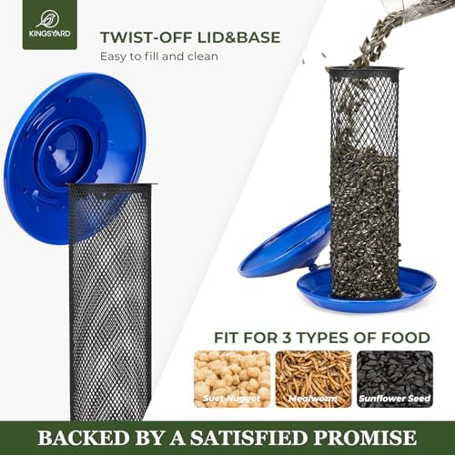 Kingsyard Wild Bird Feeders for Outdoors Hanging, All Metal