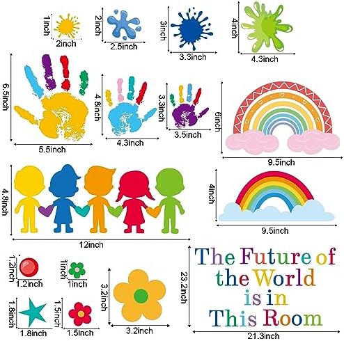 Inspirational Kids Classroom Wall Decals – The Future of the World Is in This Room Quote – Peel and Stick Vinyl Sticker for School, Nursery and Playroom Decor