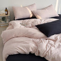 Vintage Pink Striped Full Duvet Cover 3Pcs Cottagecore Textured Bedding Set