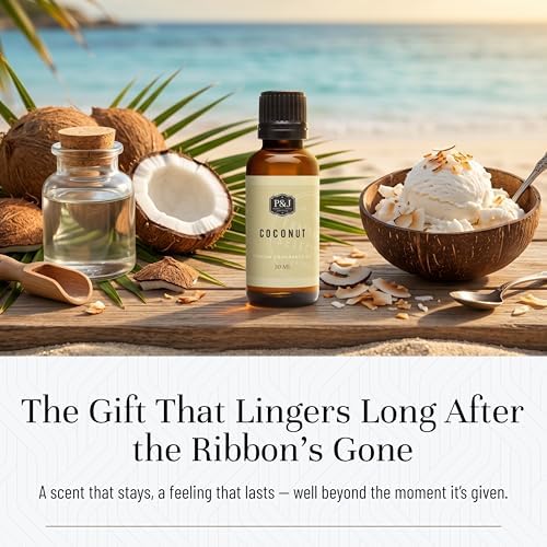 P&J Trading - Coconut Scented Oil 30ml - Fragrance Oil for Candle Making, Soap Making, Diffuser Oil