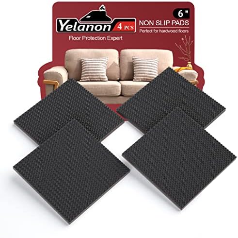 Yelanon Non Slip Furniture Pads for Hardwood Floors 4 Pcs 6"