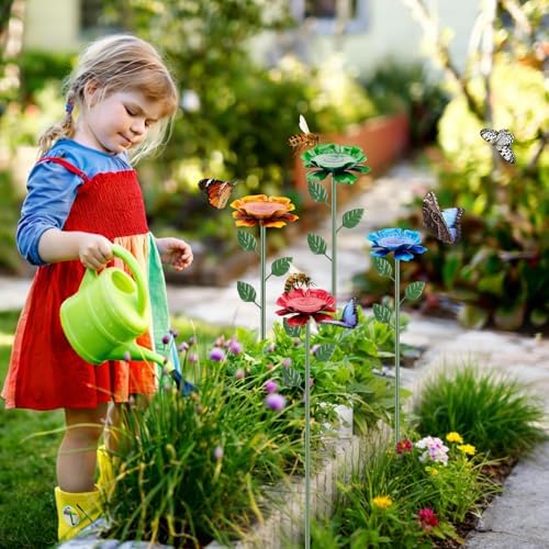 4 Pack Bee Watering Station, Metal Bee Bath, Butterfly Watering Station