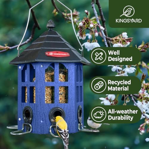 Kingsyard Hopper Bird Feeders for Outdoors Hanging, Squirrel-Proof