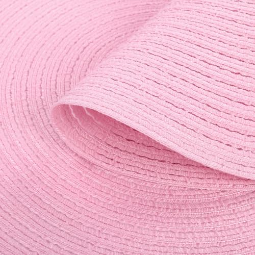 SHACOS Pink 15 inch Round Braided Placemats Set of 4 Washable Non Slip