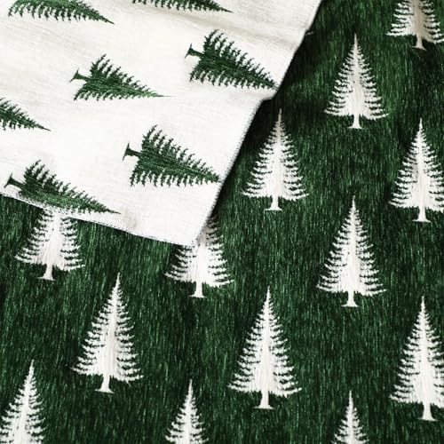 Hahafelt Green Christmas Tree Chenille Throw Blanket 50x60 Soft Couch