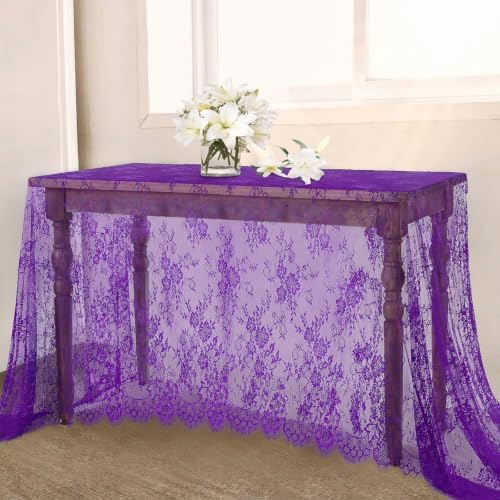 LuoluoHouse Vintage Lace Table Cloths Rustic Table Scape 60 x 120 Inch
