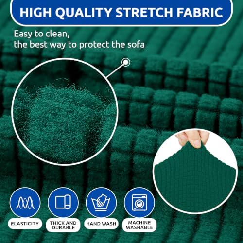 KEKUOU Stretch Chair Sofa Slipcover, Single Couch Cover,Hunter