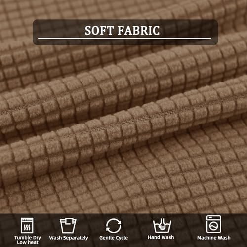 NILUOH Club Chair Slipcover 2-Piece Stretch Barrel Chair Covers Jacquard Tub Chair Slipcovers Soft Armchair Sofa Covers for Living Room