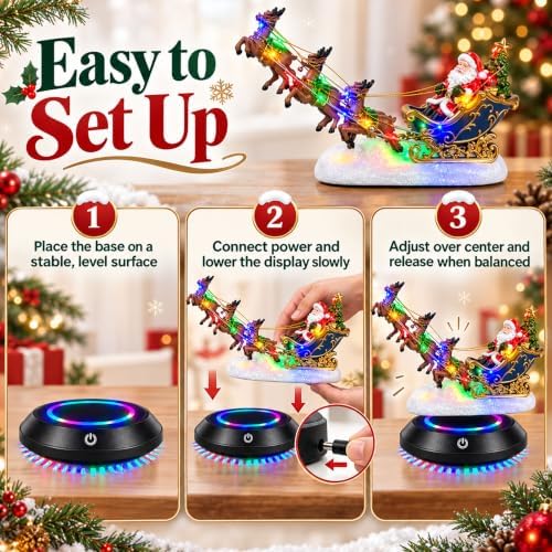 Floating Santa Sleigh with Reindeer, Magnetic Levitation Christmas Decor
