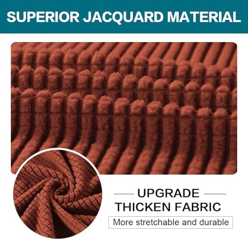 Turquoize 4 Piece Sofa Covers for 3 Cushion Couch Sofa Slipcover Soft Couch Cover for Dogs-Washable Sofa Furniture Covers with 3 Individual Cushion Covers (3 Cushion Sofa, Rust)