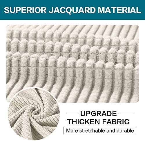 Turquoize 4 Piece Sofa Covers for 3 Cushion Couch Sofa Slipcover Soft Couch Cover for Dogs-Washable Sofa Furniture Covers with 3 Individual Large Cushion Covers, Feature Thick Fabric (XL Sofa, Ivory)