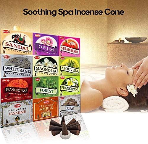 Hem 12 Assorted Boxes of Incense Cones, (120 Total)| Natural Fragrance for Aromatic Rooms | Odor Remover Incense for Stress Relief & Relaxation (Assorted 2)
