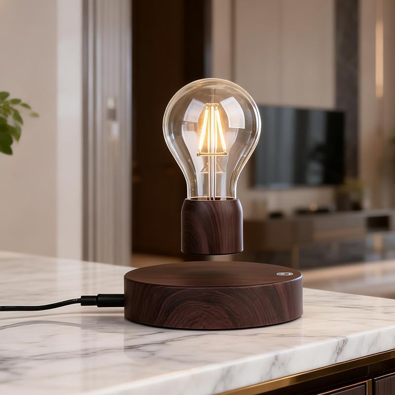 Levitating Lamp Magnetic Floating Spinning LED Light Bulb 360 Degree Rotating Night Lights for Creative Gifts Room Home Desk Table Office Decoration
