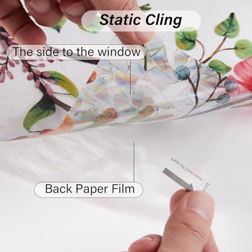 Ranzdn Window Privacy Film, Stained Glass Static Cling, 45.2" x 78.7"