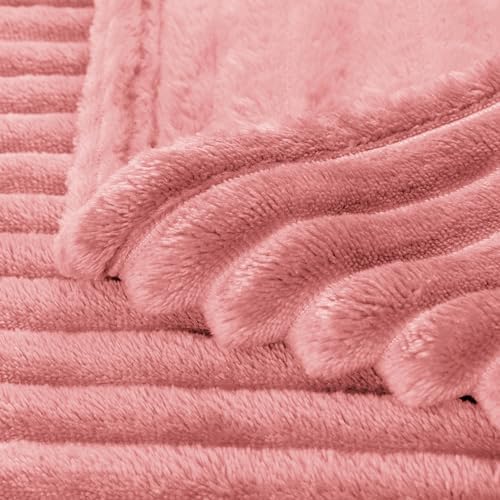 BEDELITE 3D Ribbed Pink Baby Blankets for Boys Girls 30"x 40"