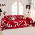 MEETSKY Red Couch Cover Christmas Sofa Slipcover Couch Protector Covers for Sectional Sofa,Universal Fit for Couch 3 Seat, Thick Washable Soft Touch for Pets, 71" x 134"