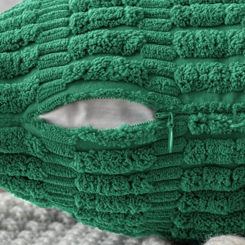 MIULEE Christmas Corduroy Decorative Pillow Covers 18x18 Green Pack of 2