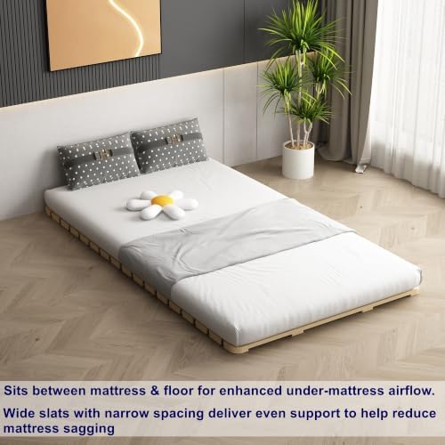 Foldable Floor Bed Frame for Japanese Futon Mattress Full Size