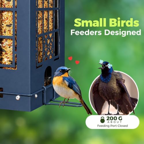 Kingsyard 5 Lbs Squirrel Proof Bird Feeders with Weight-Activated Perches