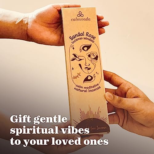 Natural Sandal Rose Incense Sticks - for Meditation, 40+Pack, Charcoal-Free