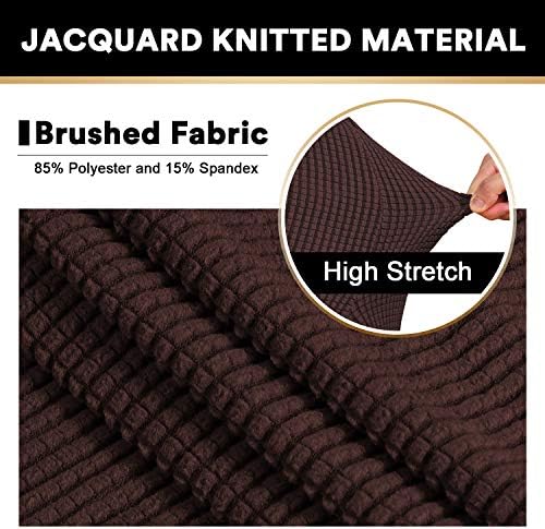 PrinceDeco Couch Covers for 3 Cushion Couch Sofa Pet Friendly Extra Large Couch Cover for Oversized Sofa Washable Furniture Protector Fitted Sofa Slipcovers Stay in Place(XL Sofa, Brown)
