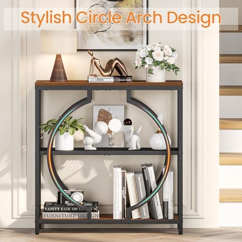 Snughome Entryway Table with 3 Tier Storage Shelves, Narrow Console Table