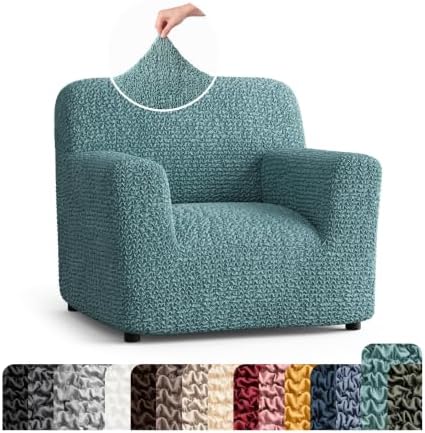 PAULATO Premium Stretch Couch Covers for Sofa - Sofa Chair Cover Washable, Dogs & Pets Friendly - Elastic Polyester Loveseat Slipcovers - Non-Slip Love Seat Couch Covers - Teal (21"-39" Wide)