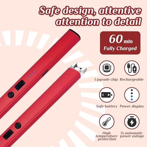 2 PCS Candle Lighter,Windproof Flameless Rechargeable Electric Lighter