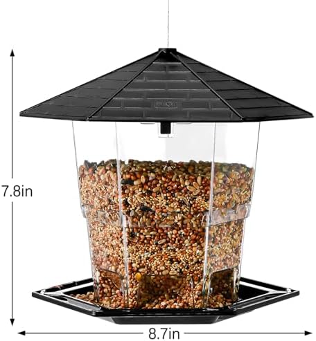 Jealoeur Outdoor Hanging Bird Feeder - Black 2 Pack Wild Bird Seed