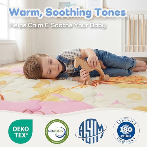 1.6" Thick Baby Play Mat, 71x59 Removable & Machine Washable Cover