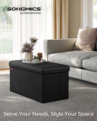 SONGMICS 30 Inches Folding Storage Ottoman Bench, Load 660 lb