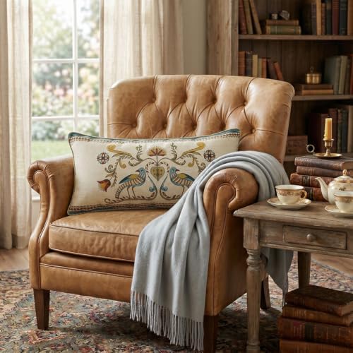 patdrea Designer French Vintage Rectangular Throw Pillow Cover,12"x28"