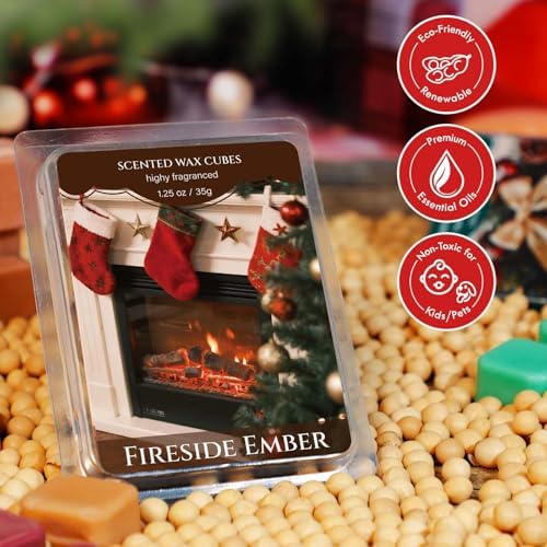 STRN Christmas Wax Melts, Fall Winter Scented Soy Wax Cubes, 6 Scents