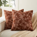 100% Cotton French Pastoral Throw Pillow Covers Set of 2, 24x24 Inch Background/Terracota Farmhouse Decorative Cushion Covers for Sofa Bed Living Room Home Decor
