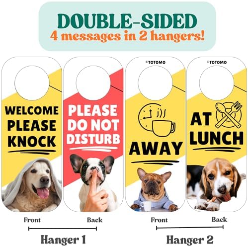 Do Not Disturb Door Hanger Signs, Dog, 2 Pack, Double-Sided